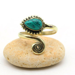 Bague fine turquoise et...