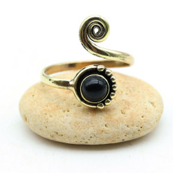 Bague réglable dorée en...
