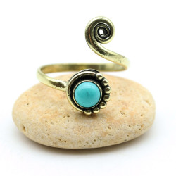 Bague fine dorée réglable -...