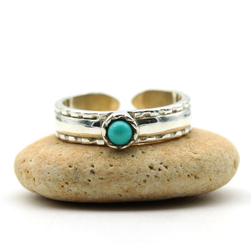 Bague d'orteil turquoise en argent - Mosaik bijoux indiens Bague d'orteil turquoise en argent - Mosaik bijoux indiens