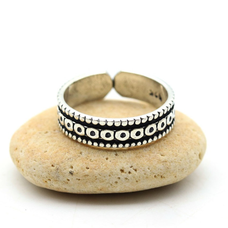 Bague d'orteil argent ethnique - Mosaik bijoux indiens Bague d'orteil argent ethnique - Mosaik bijoux indiens
