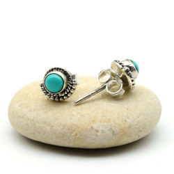 Puce d'oreille ronde argent...