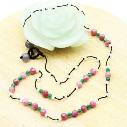 collier pierres roses et...