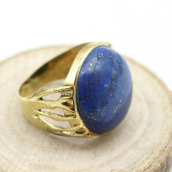 Bague doré et lapis lazuli...