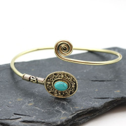 Bracelet réglable laiton et...