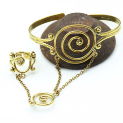 Bracelet spirale bohème en...