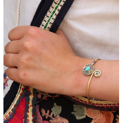 Bracelet turquoise et laiton
