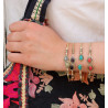 Bracelet doré et pierres rouges Mosaik Bijoux Indiens - 2