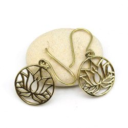 boucle d'oreille lotus -...