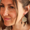 Boucle d'oreille fleur de vie en laiton doré - Mosaik bijoux indiens