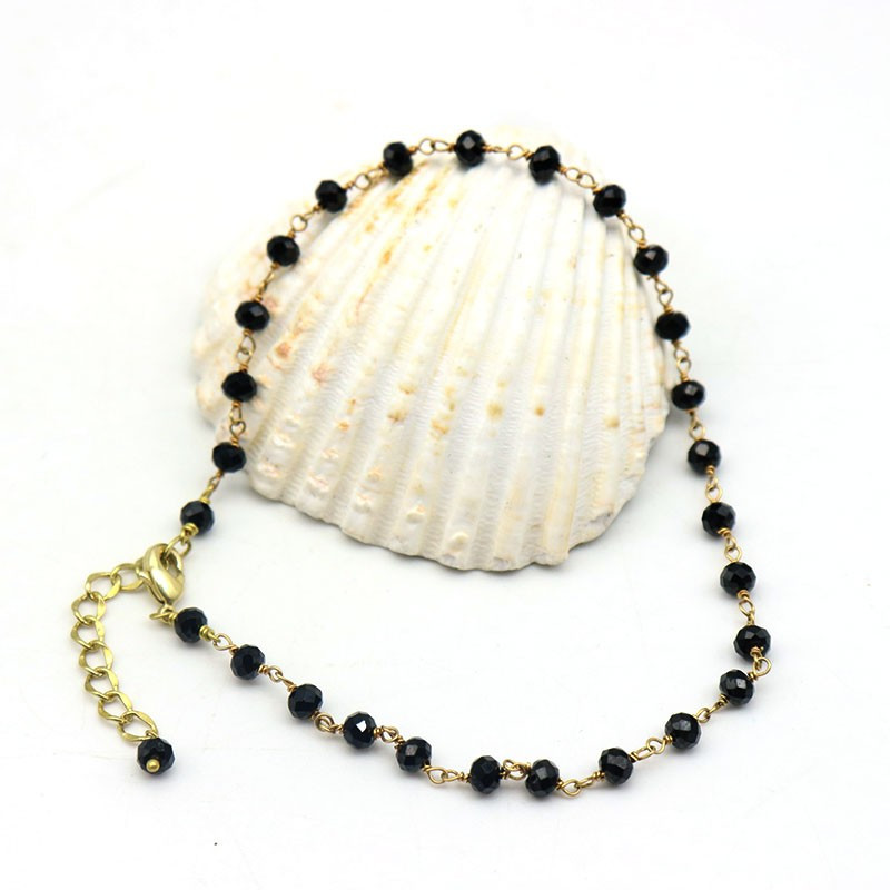 chaine cheville pierres noires - Mosaik bijoux indiens chaine cheville pierres noires - Mosaik bijoux indiens