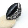Bague ethnique pierre noire - Mosaik bijoux indiens