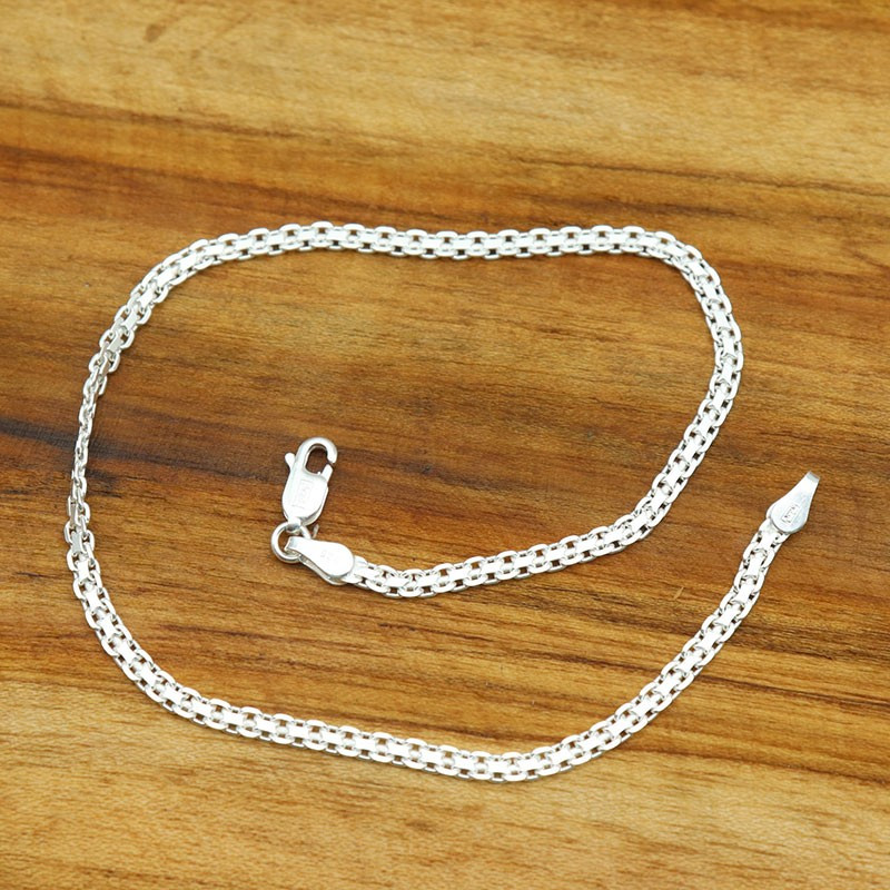 chaine cheville argent plate - Mosaik bijoux indiens