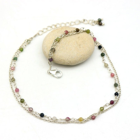 chaine cheville et tourmalines - Mosaik bijoux indiens