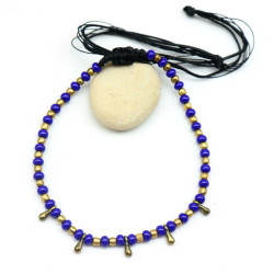 Chaine de cheville bleue -...