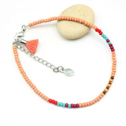 chaine cheville pompon -...