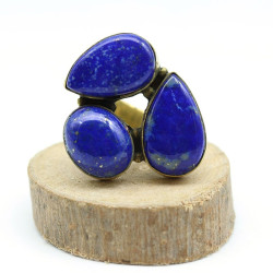 Bague laiton dorée pierres...