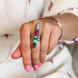 Bague laiton pierres...