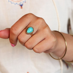 Bague bohème pierre...