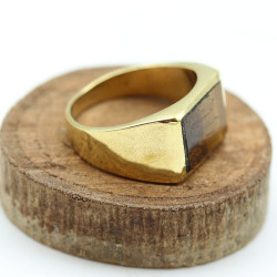 Bague dorée pour homme -...