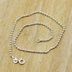 chaine cheville argent boules - Mosaik bijoux indiens