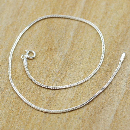 chaine cheville argent maille carrée - Mosaik bijoux indiens