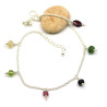 chaine cheville argent et pierres - Mosaik bijoux indiens