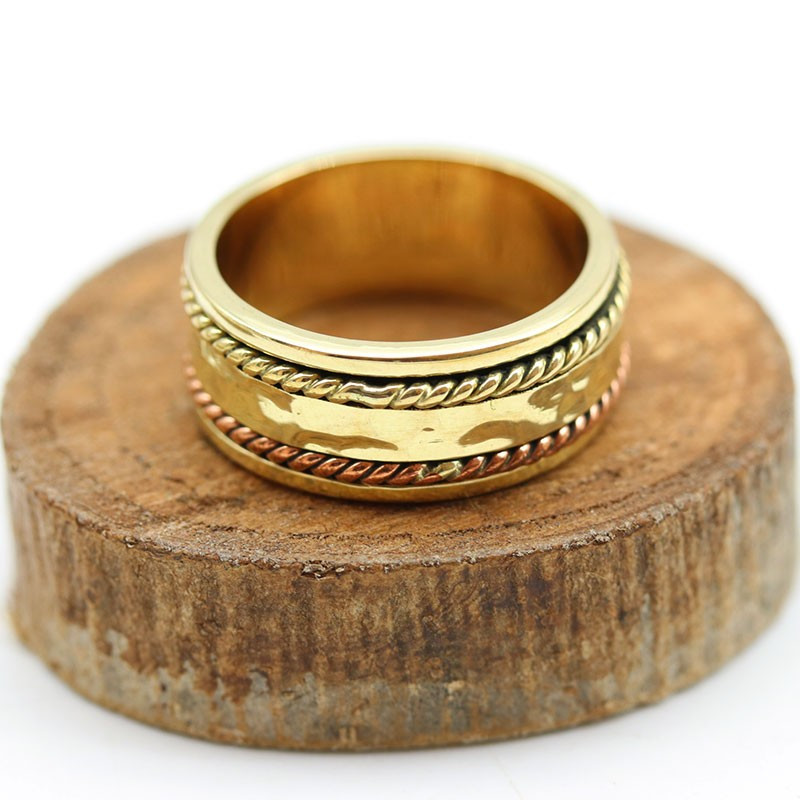 Anneau anti stress bohème cuivre et laiton - Mosaik bijoux indiens Anneau anti stress bohème cuivre et laiton - Mosaik bijoux indiens