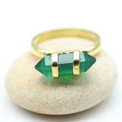 Bague bohème agate verte...