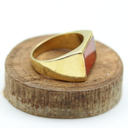 Bague laiton cornaline pour...