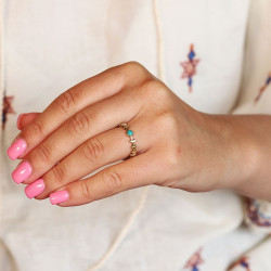 Bague dorée bohème et...