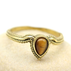 Bague fine dorée pierre...