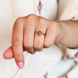 Bague laiton oeil de tigre...
