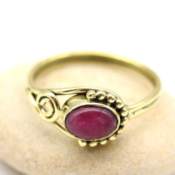 Bague laiton dorée pierre...