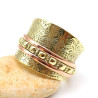 Bague anti-stress dorée en laiton et cuivre - Mosaik bijoux indiens