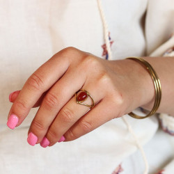 Bague bohème cornaline -...