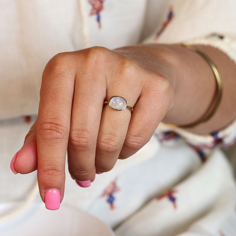 Bague dorée en laiton - Mosaik bijoux indiens Bague dorée en laiton - Mosaik bijoux indiens