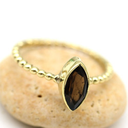 Bague dorée laiton et...
