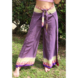 Pantalon violet large fluide -  Mosaik bijoux indiens