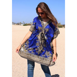 Tunique indienne bleue -...