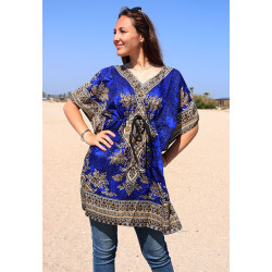 tunique bleue indienne -...