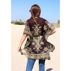 tunique indienne marron -...