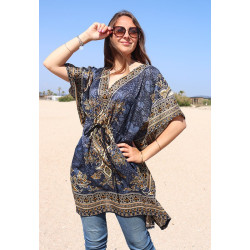tunique indienne grise -...