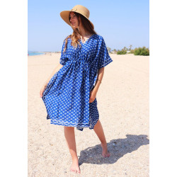 robe indienne bleue -...