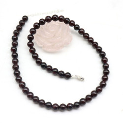 collier pierre grenat 8mm -...