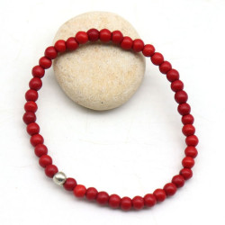 bracelet agate rouge -...