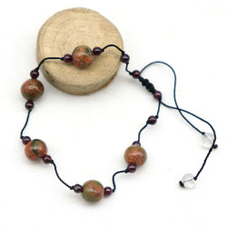 bracelet pierre unakite -...