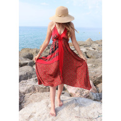 Robe indienne en soie -...