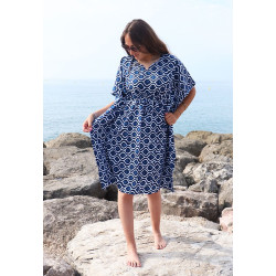 Robe courte en coton -...