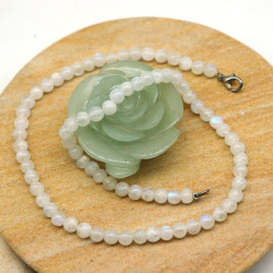 Collier pierres de lune rondes 5mm